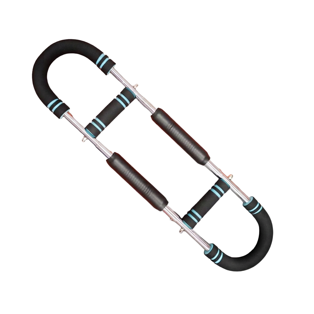 Iron Haul Power Sculpt Bar chrome shafts with teal accent rings
